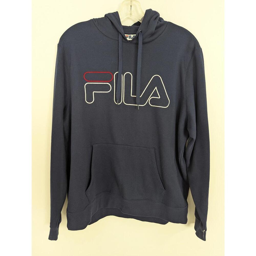 Fila Men's Hoodie in Navy Blue Size XL Streetwear Gorpcore Cotton Back to School